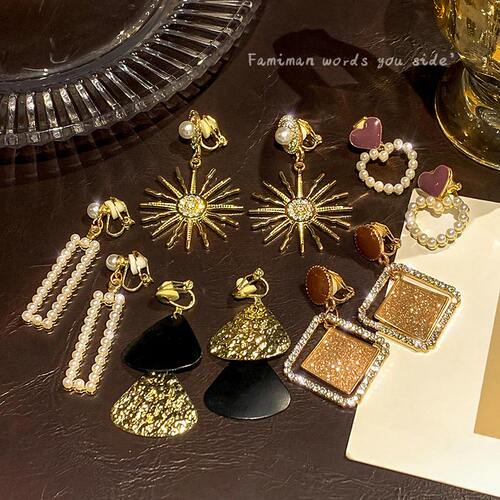 法式高级感耳夹无耳洞复古耳饰