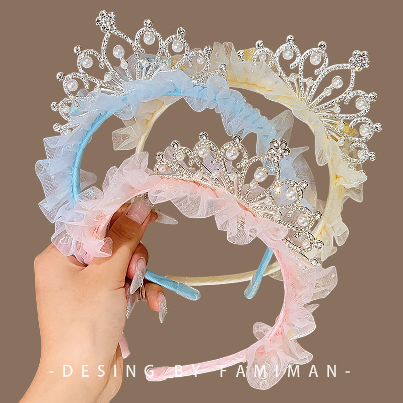 可爱公主风儿童网纱皇冠发箍