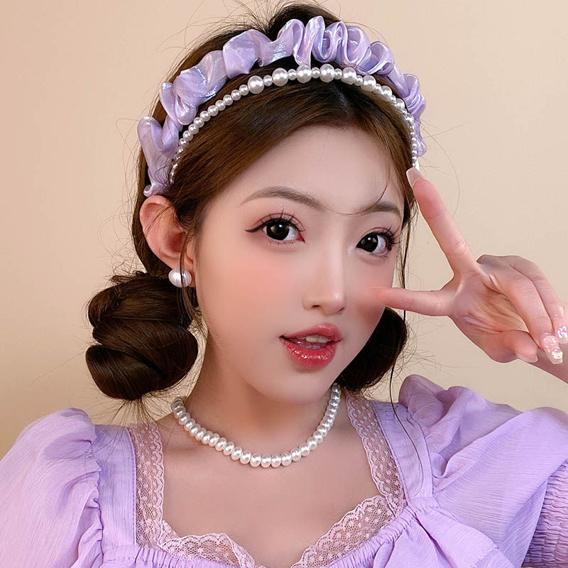 高级感超仙紫色发箍女2024年新款高颅顶香芋紫发捆头饰洗脸头箍