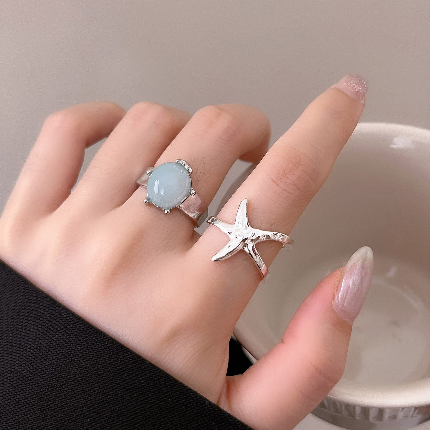 海星开口戒指女甜美简约时尚