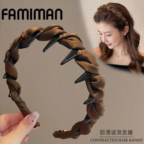 缎面褶皱发箍女2025新款