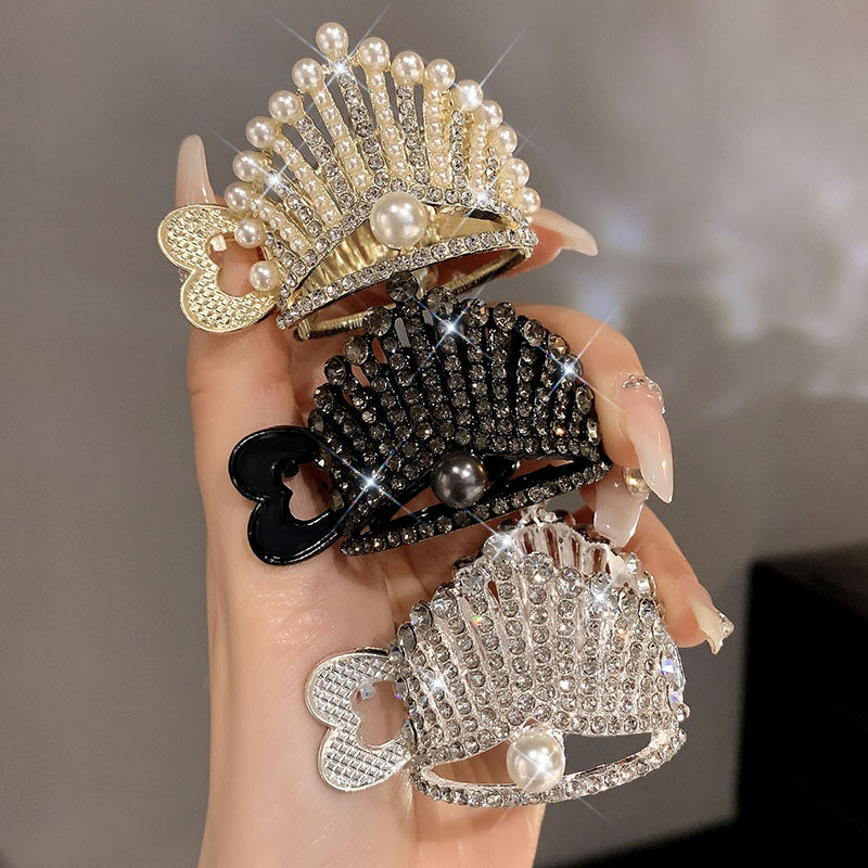 高级感皇冠高马尾固定神器发夹女