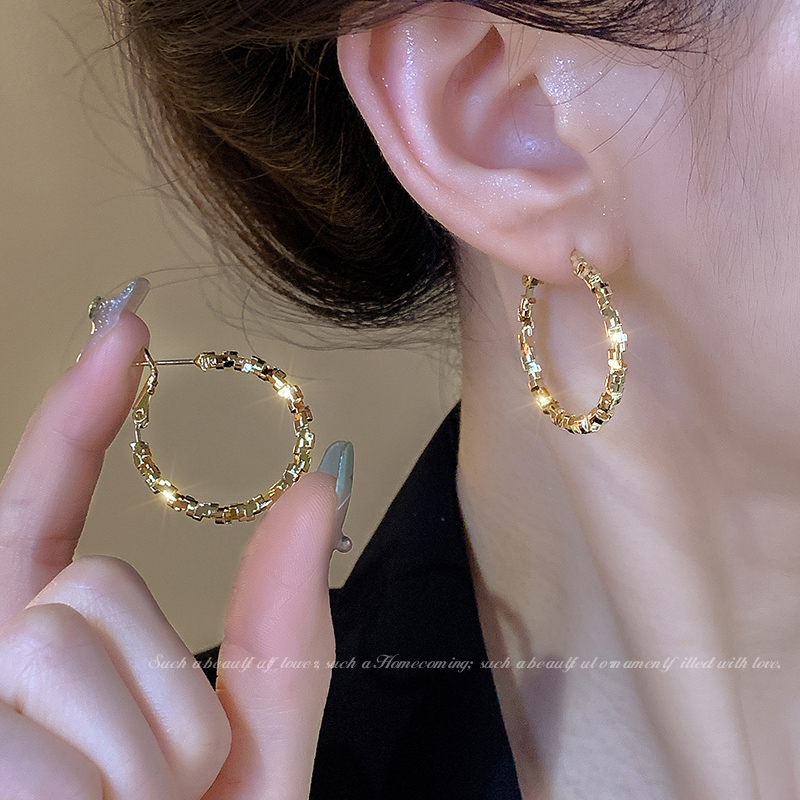 欧美金属圆圈耳环韩国网红小众