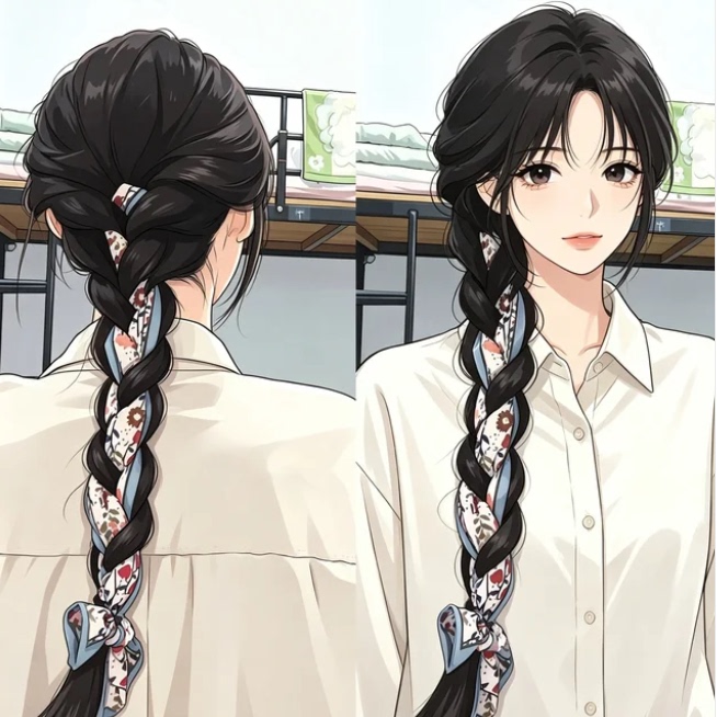 韩版花朵丝巾长条丝带女多功能