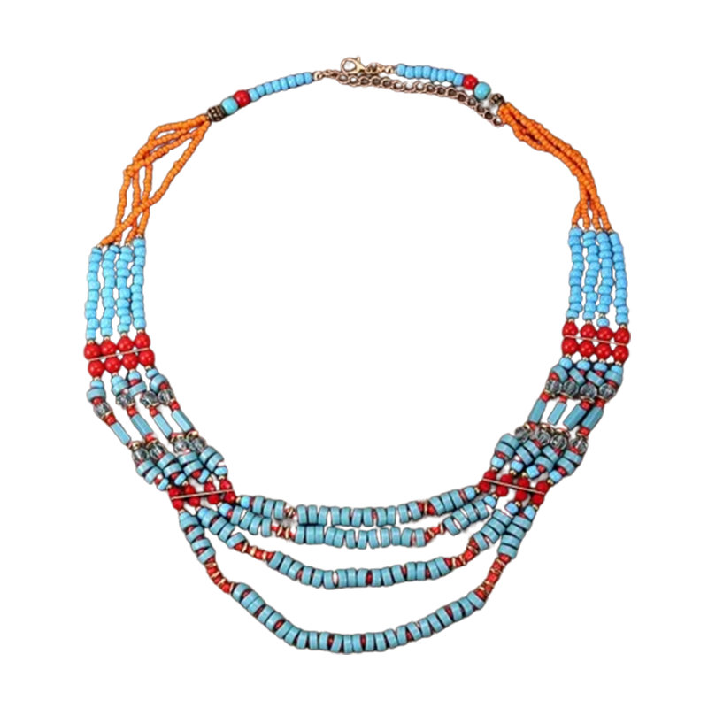 儿童藏风汉服头饰名族服装饰品发饰假发项链头链额链女童古风古装