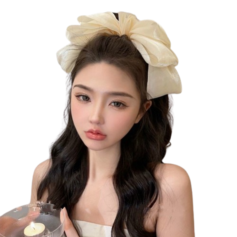 超仙网纱大蝴蝶结发夹后脑勺