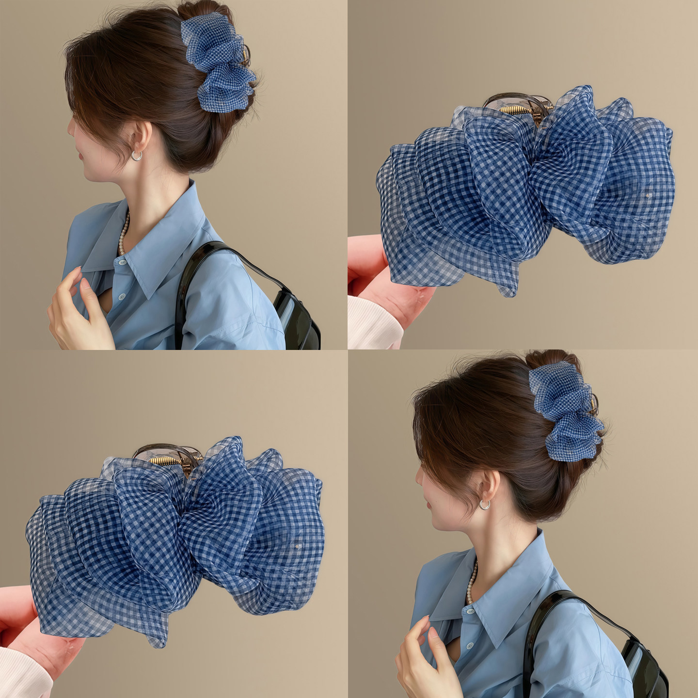 浪漫艺术家！云朵泡泡网纱发夹抓夹女！2025新款鲨鱼夹显发量盘发,家庭/个人清洁工具,盘发器,淘宝优惠券,粉丝福利购,淘宝优惠卷