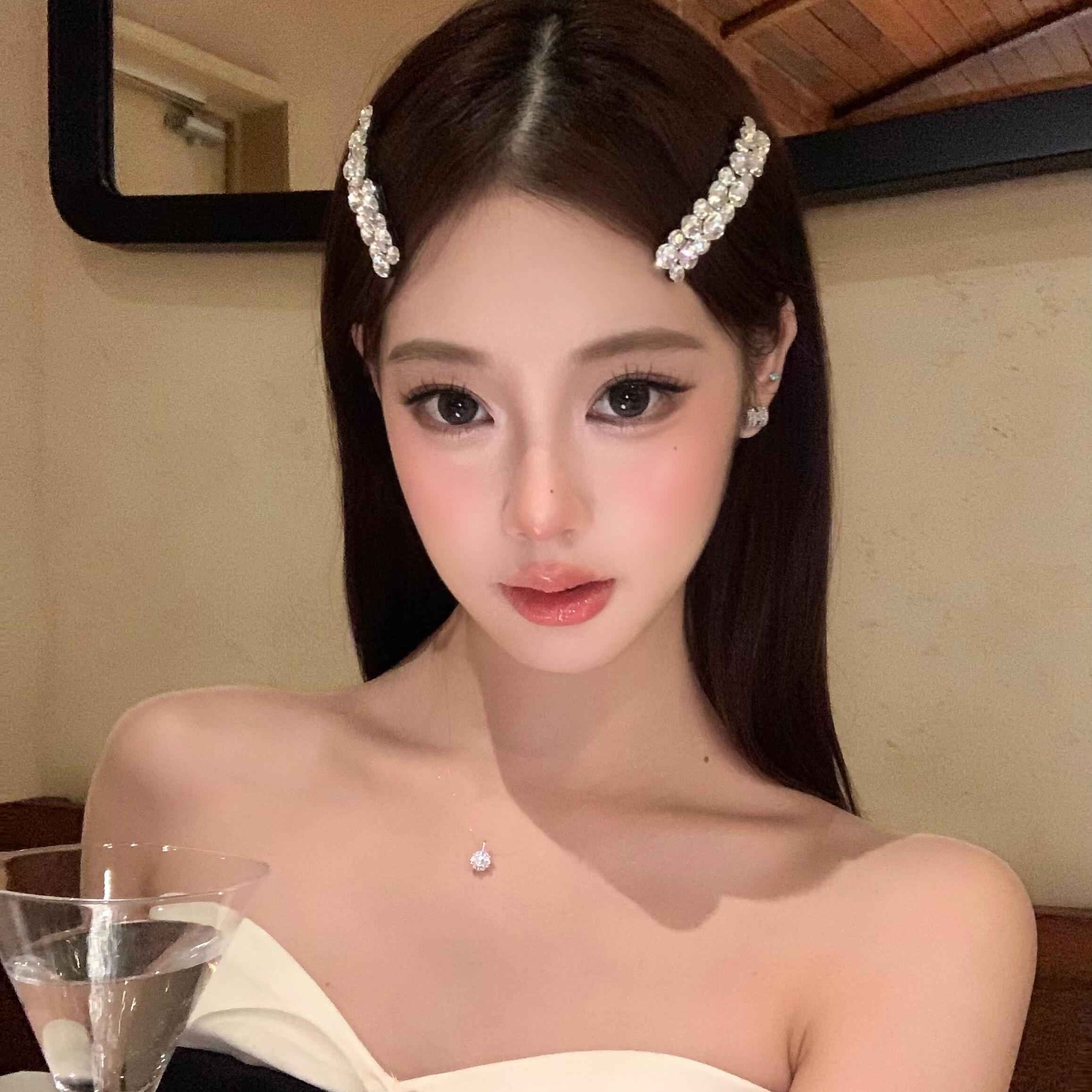 法式千金精致爆闪水钻发夹女轻奢