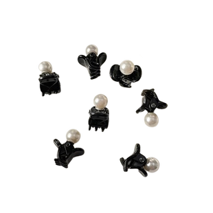 迷你珍珠小抓夹刘海侧边编发发夹新娘订婚头饰麻花辫点缀夹子发饰