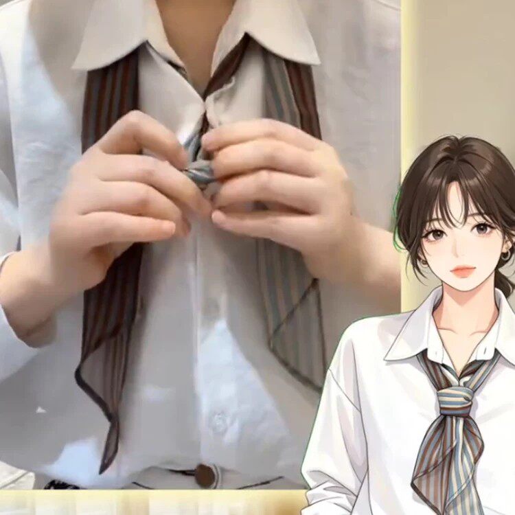 复古拼色条纹长条丝巾女秋冬新款