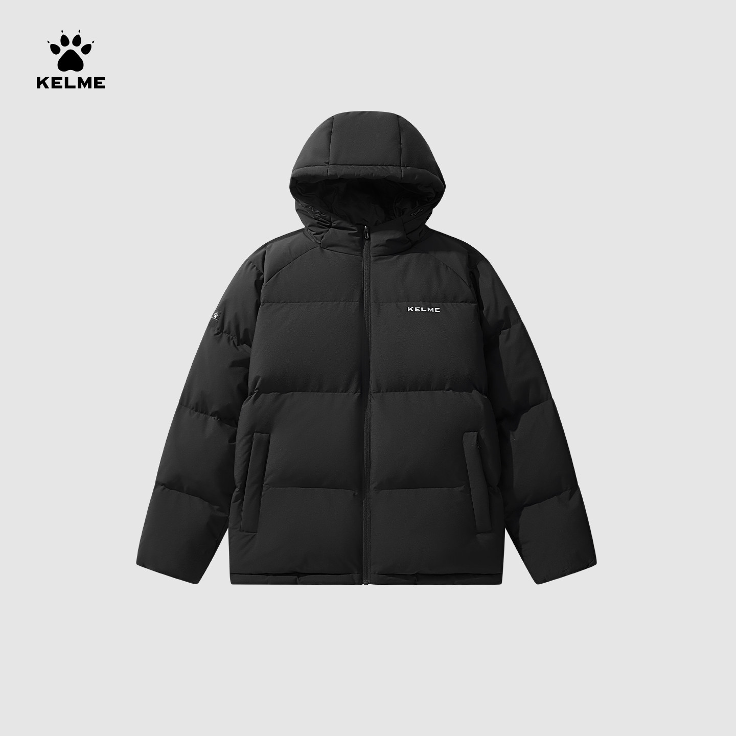 KELME卡尔美运动羽绒服男款冬季加厚保暖户外连帽训练服滑雪外套