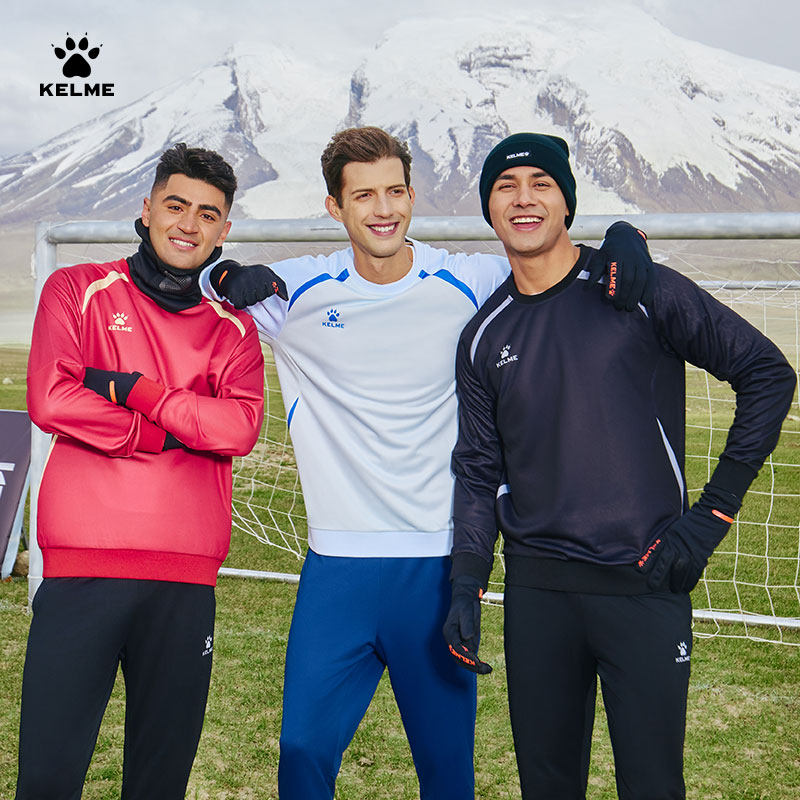 KELME卡尔美运动卫衣男款春秋季足球训练服休闲圆领套头衫长袖T恤