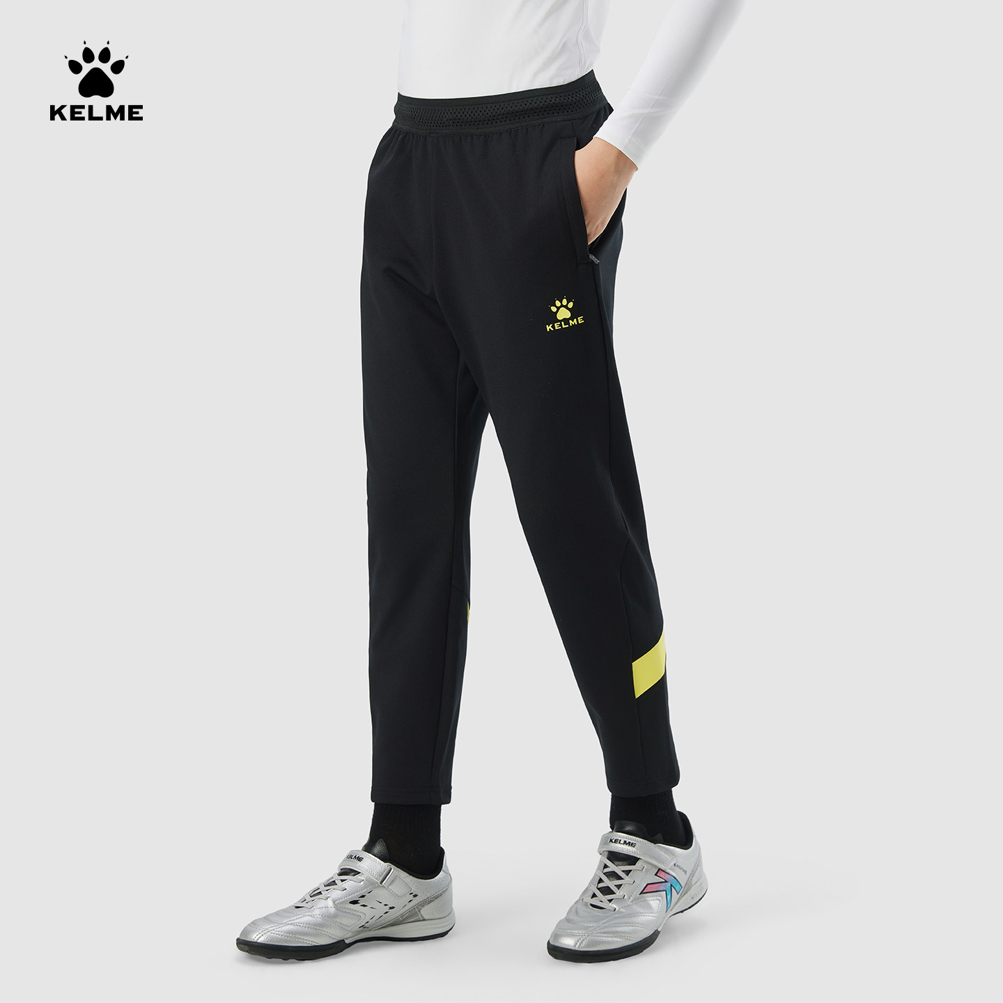 KELME卡尔美男女童运动裤春季透气儿童足球训练服长裤跑步收腿裤