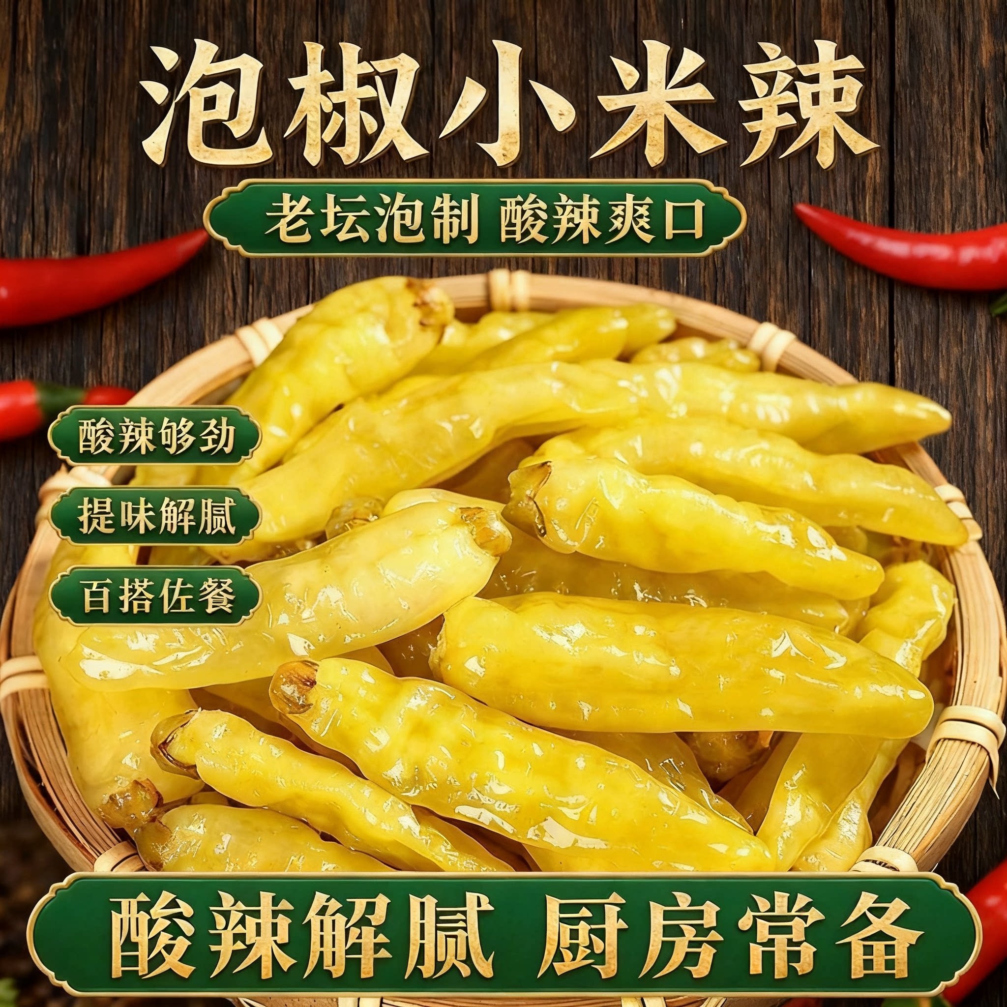正宗云南泡椒小米辣泡椒凤爪泡辣椒小米椒腌制酸辣泡菜调味料商用