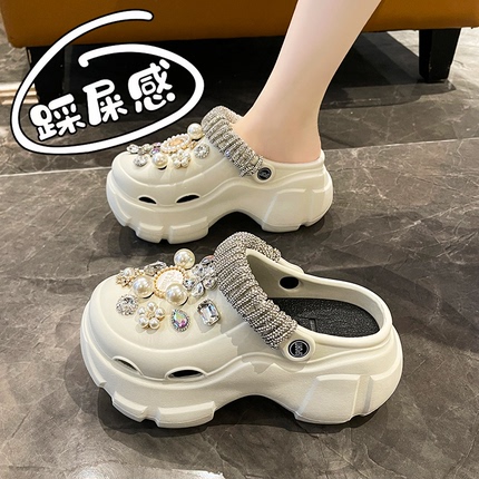 Women's Clogs Slip-On Outdoor Wear 2026 New Summer Fashion Height-Increasing Thick-Soled soft sole Beach Sandals Women's Shoes