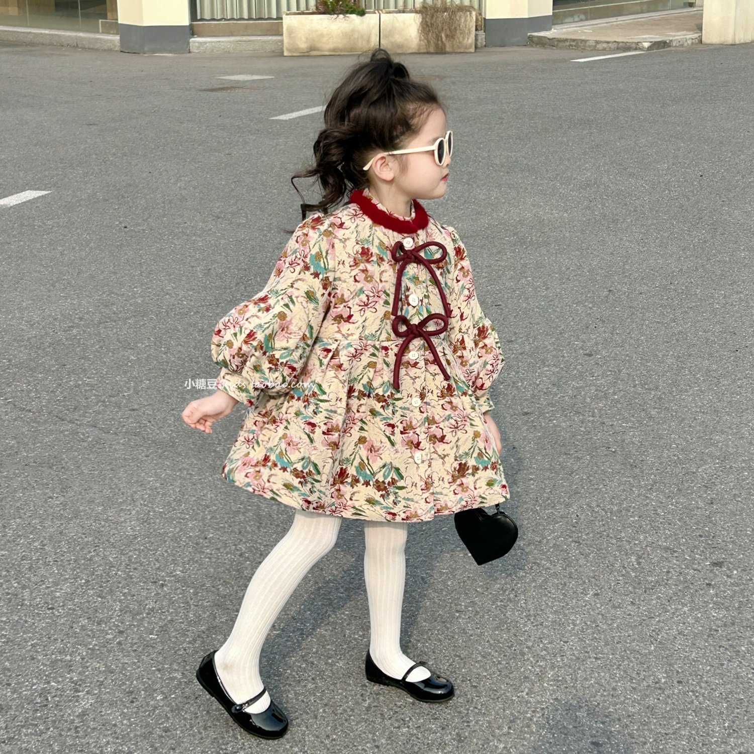 女童新中式风提花夹棉外套2025冬新款女孩碎花加厚拜年服棉袄大衣,童装/婴儿装/亲子装,普通外套,淘宝优惠券,粉丝福利购,淘宝优惠卷