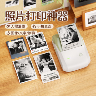 精臣B1Pro高清版照片打印机300dpi家用小型动漫二次元相片手帐小卡图片简笔画手账贴纸家用手持ins图像打印机