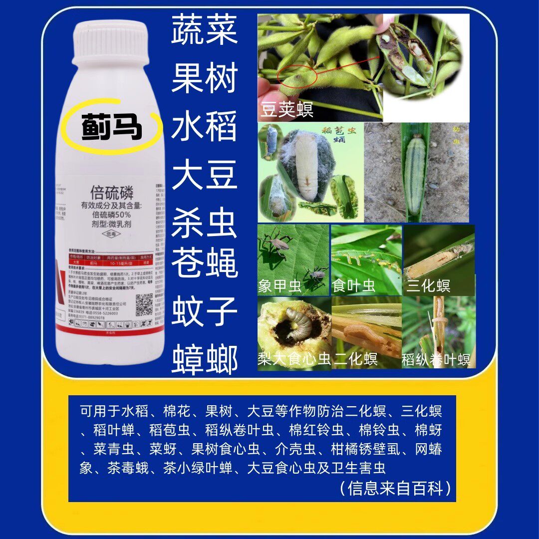 50%倍硫磷杀虫剂地下害虫食叶虫