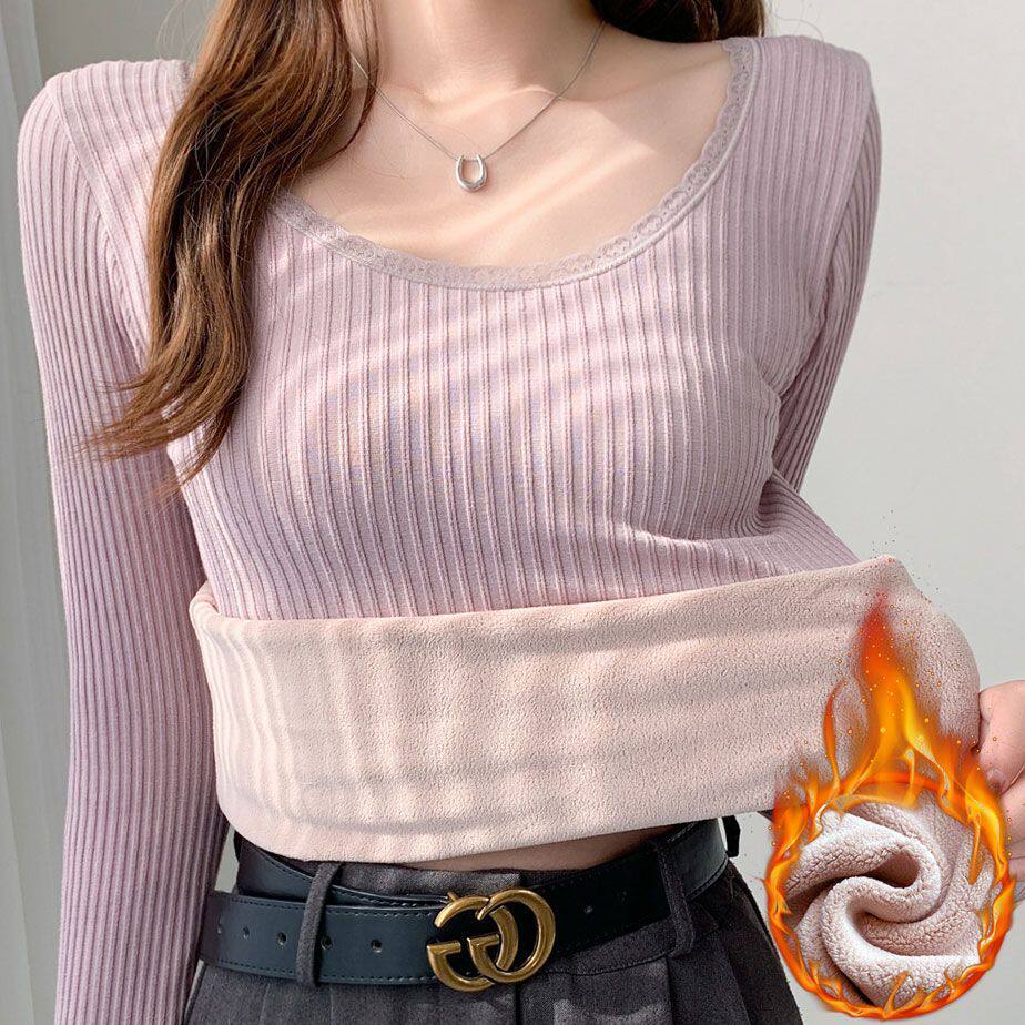保暖上衣女加绒加厚洋气