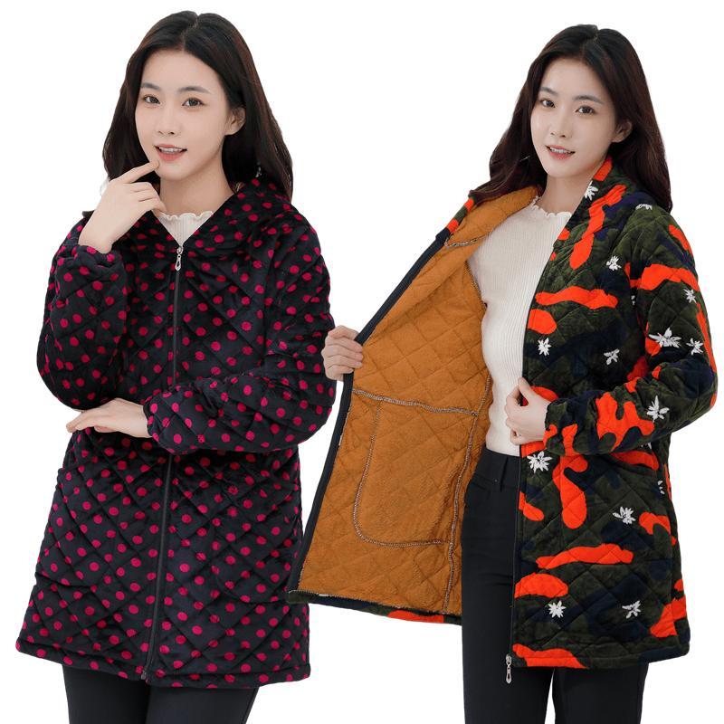 新款加绒加厚女罩衣成人