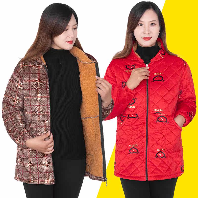 罩衣女加绒加厚短款棉袄