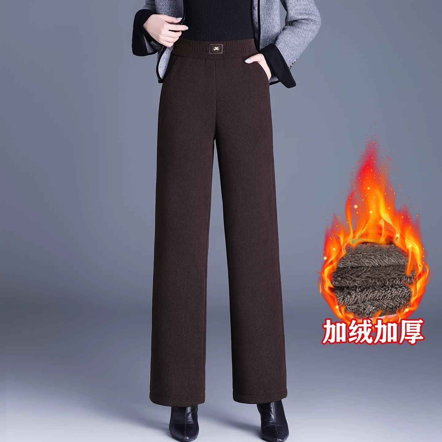 高端洋气加绒妈妈裤子冬