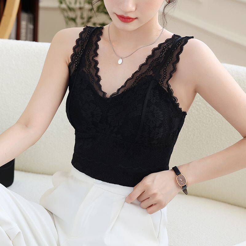 蕾丝保暖背心女士秋冬季