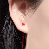 4mm迷你水晶扁珠民族风耳环气质简约耳线耳饰长款 耳环