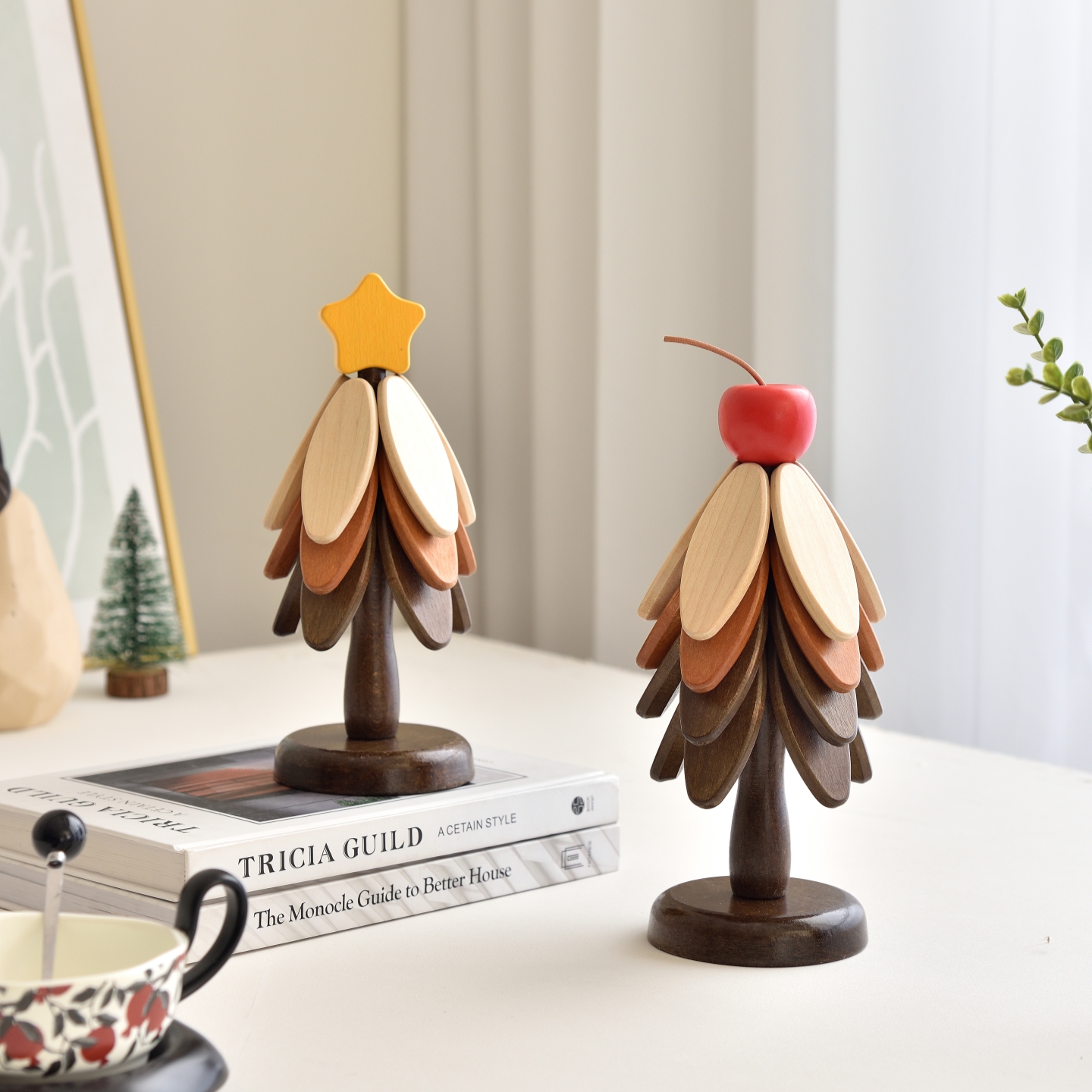 圣诞树一棵树实木隔热垫餐桌摆件创意家用防烫耐高温折叠锅垫杯垫