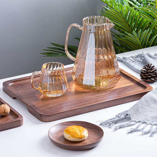 半物生活茶盘茶托黑胡桃木托盘日式木质长方形餐盘点心盘实木果盘