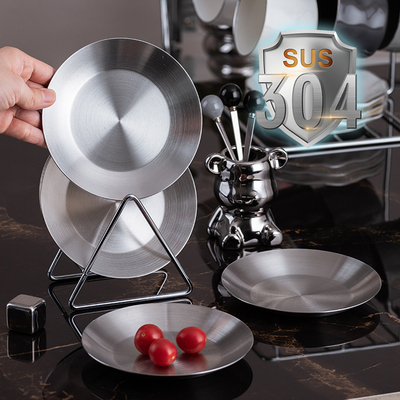 半物生活304不锈钢吐骨碟点心盘