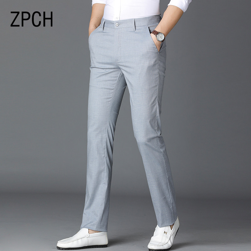 高端亚麻裤男2025新款春秋款弹力直筒修身商务休闲裤子高级感西裤