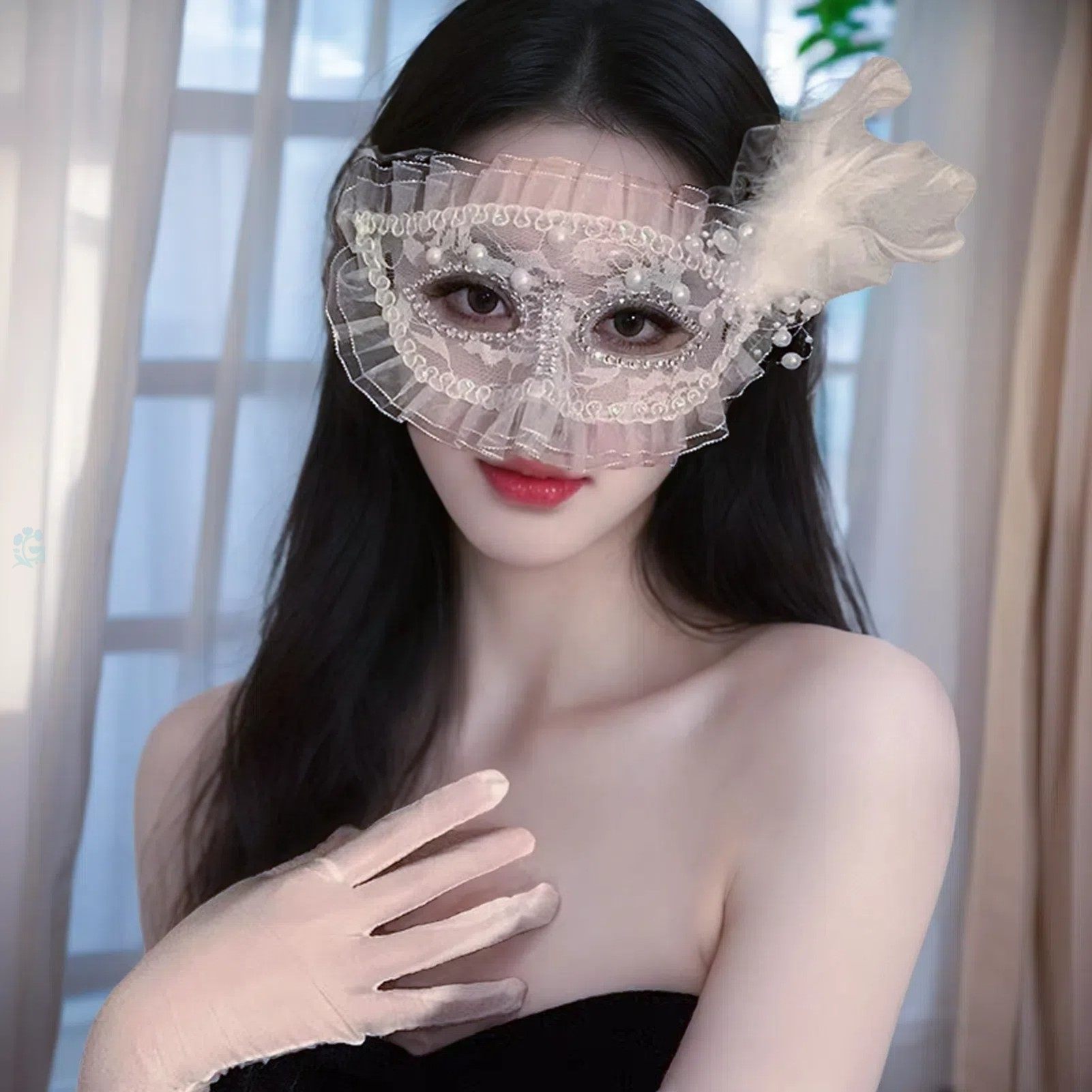 半脸面具公主风假面神秘性感成人白色眼罩道具派对化妆舞会表演出