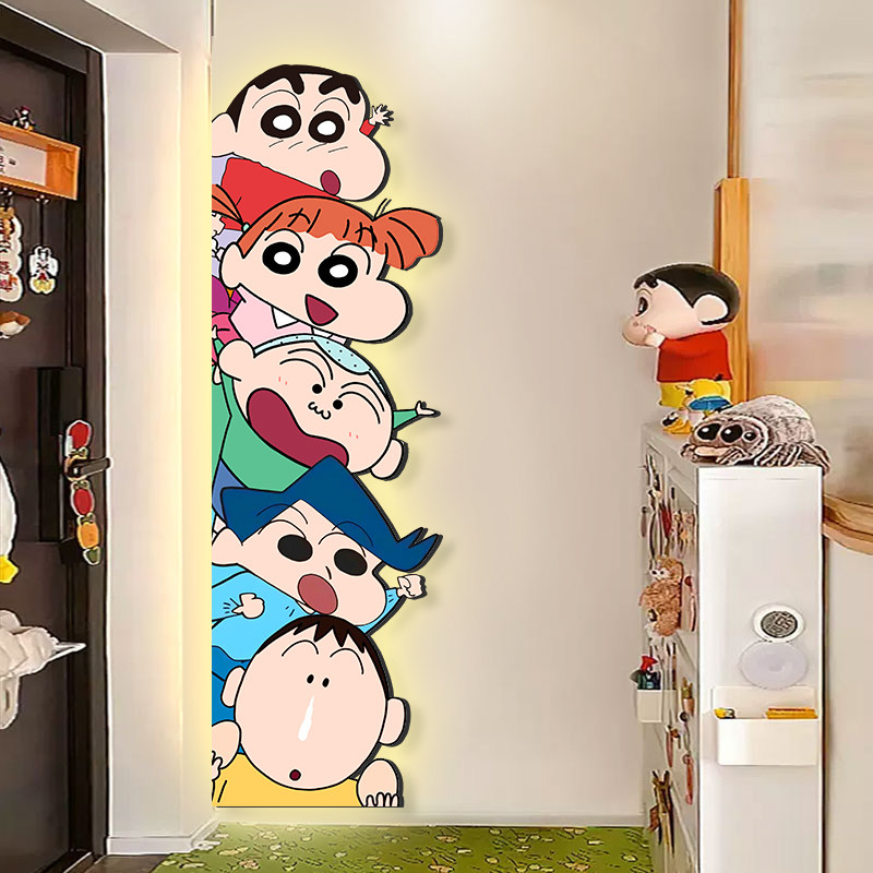 蜡笔小新入户玄关装饰画 画卡通走廊客厅壁灯挂画 画多巴胺儿童房