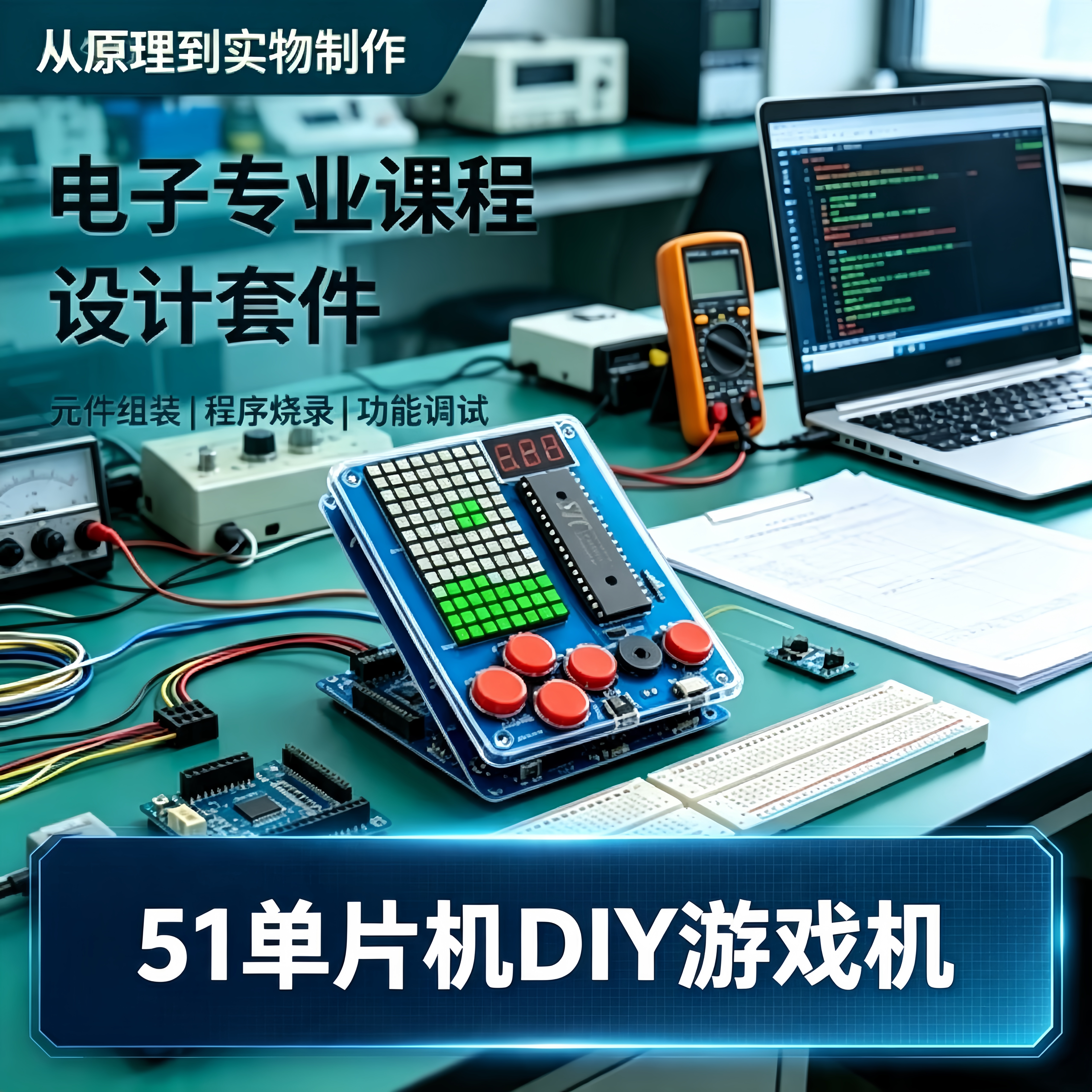 51单片机像素游戏机学习套件