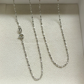 泰福银S925银项链女满天星链锁骨链40 60cm挂绳百搭银链女无吊坠