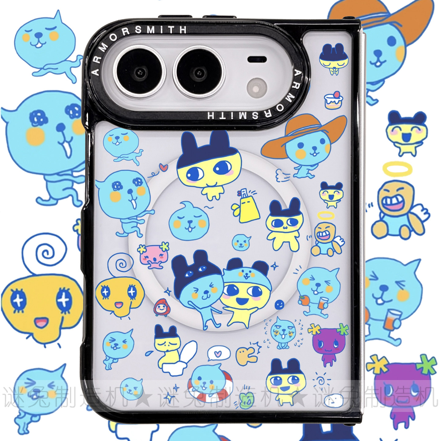 适用于iphoneDuo手机壳折叠屏苹果Duo保护壳折叠MagSafe磁吸透明保护套软边亚克力强磁防摔日系拓麻歌子酷儿
