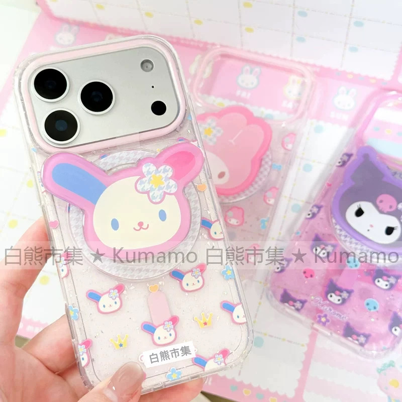 适用iphone17promax苹果17手机壳MagSafe磁吸16支架15透明14闪粉13双子星s26ultra日系少女17pro卡通保护套