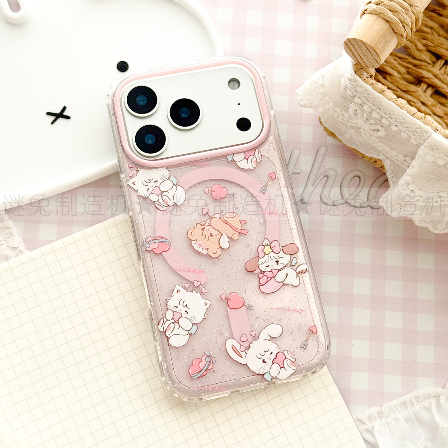 适用iphone18promax苹果18pro手机壳MagSafe磁吸18透明17promax闪粉17pro兔子猫咪17小熊16保护套pro三星15
