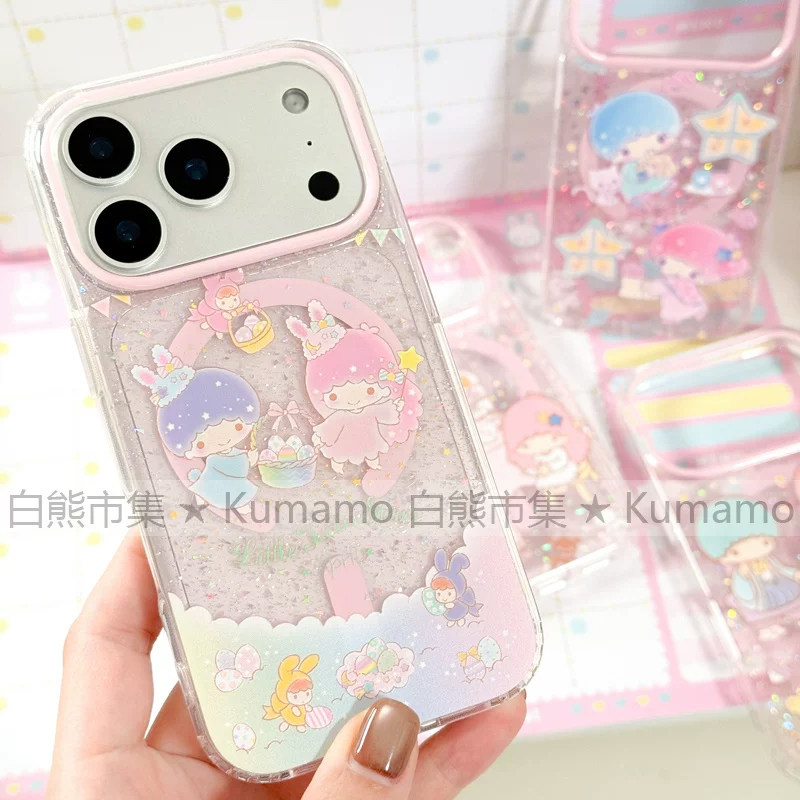 适用iphone17promax苹果17手机壳MagSafe磁吸16支架15透明14闪粉13双子星s26ultra日系少女17pro卡通保护套