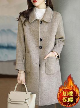 毛呢外套女士装秋冬季2025年新款爆款小个子加棉加厚中长呢子大衣