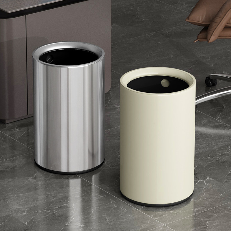 皓冠现代简约无盖垃圾桶家用客厅卧室办公室金属质感圆形大容量,家庭/个人清洁工具,垃圾桶,淘宝优惠券,粉丝福利购,淘宝优惠卷