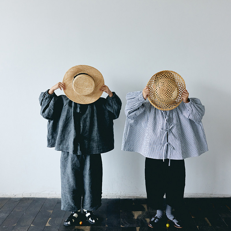 羊毛与花garments for kids儿童女童日系宽松系带衬衫