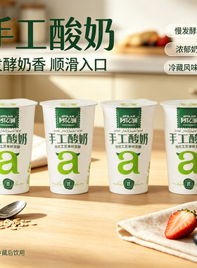 新疆阿亿澜手工酸奶320g/杯风味发酵乳伊犁原生传统工艺单杯发酵