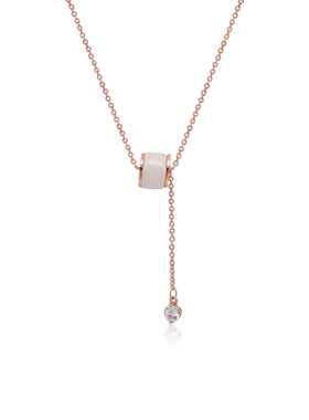 Chomel新加坡官方精致简约贝母隧道吊坠项链3534