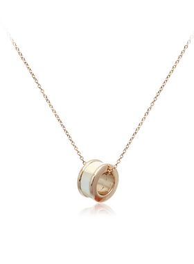 Chomel官方旗舰店隧道项链新加坡锁骨链圆环双环贝母女友礼物3045