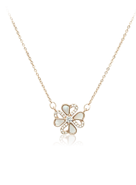 Chomel珍珠贝母花形项链送女友送闺蜜礼物小众轻奢女3342母亲节