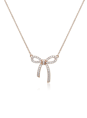 Chomel蝴蝶结项链女轻奢小众高级设计感锁骨链悦己礼物送女生2405