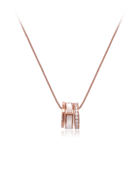 Chomel珍珠贝母永恒三环吊坠项链