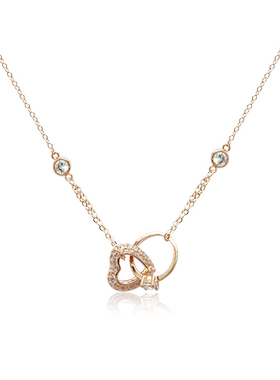 Chomel新加坡心心相扣爱心形戒指项链情侣七夕礼物送女友轻奢2580